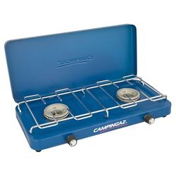 Campingaz Base Camp Lid Hornillo de camping compacto con tapa | Opciones de cocción versátiles con 2 placas, cocina a gas con 2 quemadores, potencia 2 x 1.600 W para camping o festivales
