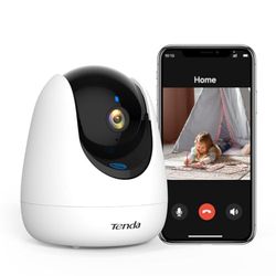 Tenda Camera for Home Security, 2K Indoor Camera Room Camera Wireless, 360° Pan Tilt WiFi Camera with APP, 2-Way Audio, Night Vision, Smart Tracking, Human&Cry Detection,Baby&Pet Monitor CP3 Pro