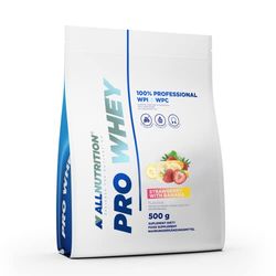 ALLNUTRITION Pro Whey Protein Powder with Branched Amino Acids - Whey Protein Concentrate & Whey Protein Isolate - Pre Workout Powder - Low Calorie Protein Powder - 500g - Banana with Strawberryy