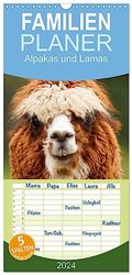 Familienplaner 2024 - Alpakas und Lamas mit 5 Spalten (Wandkalender, 21 cm x 45 cm) CALVENDO