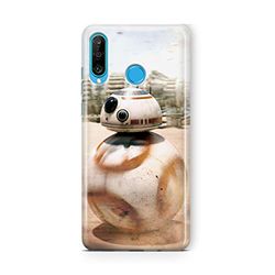 ERT GROUP mobiltelefonfodral för Huawei P30 Lite originalt och officiellt licensierat Star Wars mönster BB 8 001 Vit optimalt anpassad till formen på mobiltelefonen, fodral tillverkad av TPU-plast