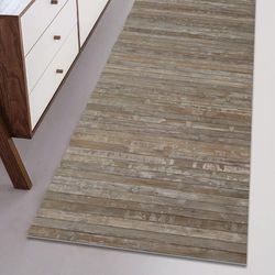 Comart, Tapis en Bambou Style pour Cuisine, Salon, Salle de Bain, Bambou Effet Shabby Chic, Fond antidérapant, Choco, 50 x 110 cm
