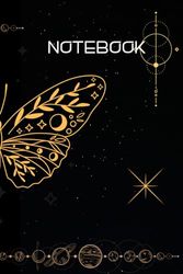 black, gold, butterfly, Notebook, School, Home, Office, student, adult: black, gold, butterfly, Notebook, School, Home, Office, student, adult