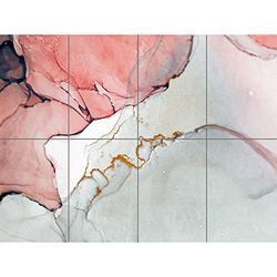 Abstract Paint With Pink Grey XL Giant Panel Poster (8 Sections) Abstrait Peindre Rose Affiche