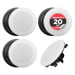 Pyle Altifalantes embutidos, parede, teto, 8", 250 W, duas vias, estéreo, amplificador de 4 canais, grelhas redondas / quadradas intercambiáveis