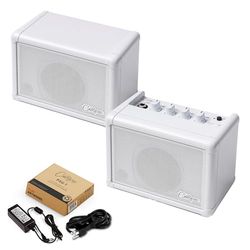 Carry-on Mini altoparlante compatto stereo, 6 Watt, mini amplificatore combinato portatile, bundle per chitarra, basso, pulsanti, batteria elettronica e canto