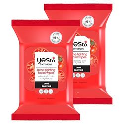 Yes To Tomatoes Clear Skin Blemish Clearing Facial Wipes, 30 Count (Pack of 2)