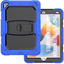 Case voor iPad Air 3 2019/iPad Pro 10.5 2017 met houdstandaard, robuuste schokbestendige beschermhoes met 3-laags structuurontwerp, blauw