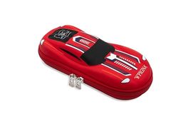 Pigna Estuche coche BBurago rojo, rígido con compartimentos internos, portalápices y red, colección exclusiva BBurago x