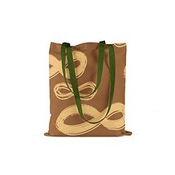 Bonamaison, 100% Algodón Bolso De Mano Impreso, Bolso de la Compra Reutilizable, Bolso De Compras, Ecológico, Plegable, Bolso de Tela de Lona con Asas Verdes, 34X40 Cm - Fabricado en Turquía
