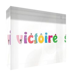 Little Helper Souvenir Décoratif en Acrylique Transparent Poli comme Diamant Style Illustratif Coloré avec le Nom de Jeune Fille Victoire 10,5 x 15 x 2 cm Grand