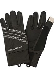 Endurance Guantes Unisex Sherman con práctica función táctil 1001S, Negro, L