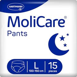 MoliCare® Pants Night – Incontinence Pants for Moderate Bladder Weakness at Night for Men and Women | Reliable & Discreet | Size L (100-150 cm Hip Circumference), 15 Items