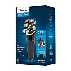 Paul Anthony Lithium Pro 3" USB Wet & Dry Mens Rotary Shaver, Stubble and Beard Trimmer - H5021