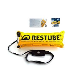 Restube Beach Flythjälp Startkitt Inklusive One-Pull Uppblåsbar Safety Buoy, 2 Ersättningspatroner CO2 och Vattentät Reflekterande Tejp