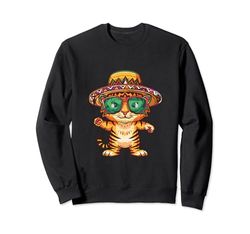 Fiesta Tigre Con Sombrero | México Sudadera