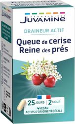 JUVAMINE - Draineur Actif - Queue de Cerise et Reine des Prés - Favorise l'Elimination Rénale de l'Eau - 50 gélules d'origine végétale - Programme de 25 Jours - Fabriqué en France
