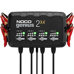 NOCO GENIUS2X4, Cargador de Batería de Coche 8A (2A por banco), Cargador de 6V y 12V, Mantenedor de Batería, Cargador de Mantenimiento y Desulfador para Baterías de Coche, Moto, Quad, Gel, AGM y Litio