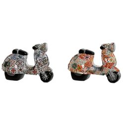 Home ESPRIT Figura Decorativa Multicolore Mediterraneo Scooter 14 x 8 x 11 cm (2 Pezzi)