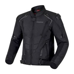 OZONE MOTO Pulse męska kurtka motocyklowa | Ochraniacze na łokieć i ramiona | Wymienna wodoodporna membrana | Wymienna podszewka termiczna | Suwaki na ramię | 3 kanały wentylacyjne, Czarny, S