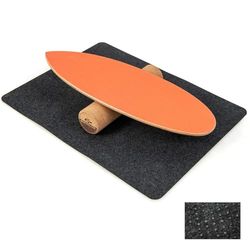 FANTASK Balance Board in legno, Balance Trainer Trickboard per la casa, con rullo in sughero, Balance Board in 8 strati di legno di alta qualità, colore arancione