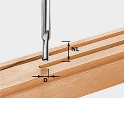 Festool 490954 - Fresa para ranurar de metal duro, filo de base, vástago 8 mm HW S8 D5/12