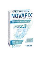 Novafix - Compresse detergenti Triple Action - Per ortodonzi e stecche - Confezione da 30 pezzi