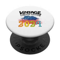 Edición limitada de la bandera estadounidense - Vintage 2024 PopSockets PopGrip Adhesivo