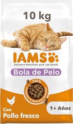 IAMS for Vitality Bolas de Pelo - Alimento seco para Gatos Adultos y de Edad Avanzada (más de 1 año) con Pollo Fresco, 10 kg