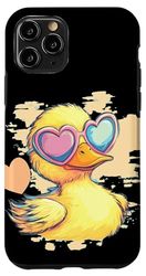 Cutie Duck with Love Googles per gli amanti degli occhiali da sole Custodia per iPhone 11 Pro