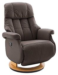 Robas Lund Fauteuil Calgary Comfort L - Relax TV en Cuir Véritable Marron, Supporte jusqu'à 130 kg