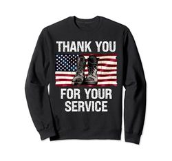 Bandera de Estados Unidos Thank You for Your Service - Memorial Veterans Day Sudadera