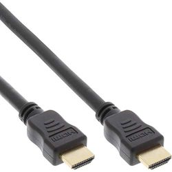InLine 17555P HDMI-kabel, HDMI-High Speed med Ethernet, premium, 4K2K, kontakt/kontakt, svart/guld, 0,5 m
