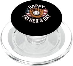 Father's Day Baseball Dad Gift American Flag Glove Ball PopSockets PopGrip for MagSafe