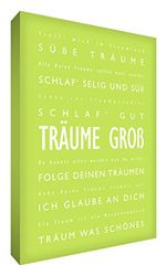 Little Helper DRBG1216-02G Feel Good Art Tableau sur toile avec citations en langue allemande Typographie moderne Vert tilleul 40 x 30 cm
