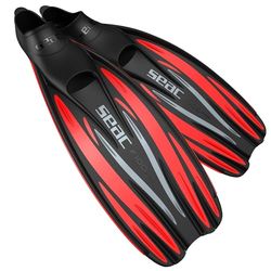 SEAC F 100 PRO, Pinne da Subacquea Leggera a Scarpetta Chiusa, per Immersioni e Snorkeling Unisex Adulto, Rosso, 44/45 EU