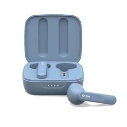 Auriculares Bluetooth con Estuche de Carga, autonomía de 7h, Color Azul, Ideales para Escuchar música y Realizar Llamadas de Forma inalámbrica.