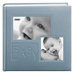 Pioneer Albums Photo 200-pocket en Relief Baby en Similicuir Coque Cadre de l'album pour 4 15,2 cm Impressions, Bleu