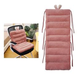 ELFJOY Desk Chair Cushion 85cm Office Chair Cushion Seat Cushion with Back Support Lounger Cushion with Fixing Band (Pink) 85×45cm