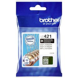Brother LC421BK Cartucho original de tinta para las impresoras MFCJ1010DW y DCPJ1050DW, Duración estimada: hasta 200 páginas (según ISO/IEC 24711), Negro