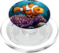Colores brillantes del océano con un toque de pez payaso PopSockets PopGrip para MagSafe