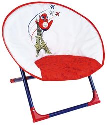 Fun House Niño 713590 Juegos Olímpicos París 2024 Asiento Luna Plegable H.47 X L.54 X P.42 CM, Polietileno, Blanco