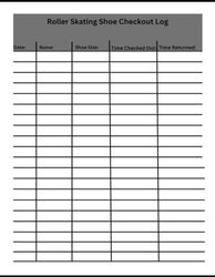 Roller Skate Checkout Log: For When People Checkout/Return Roller Skates at Your Roller Rink