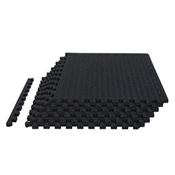 TCE AUPM001BK Tappetino in schiuma ad incastro protettivo per esercizi di allenamento, puzzle, per attrezzature da palestra a casa, 6 pezzi, 24 piedi quadrati, nero