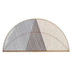 Gift Decor Testiera per letto triangolare, marrone, nero, rattan, 160 x 80,5 x 2 cm