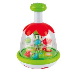 Chicco Peonza mágica, peonza com bolas de cores, botão e espelho central para aprender a relação causa-efeito, jogo educativo infantil, brinquedo para bebés de 6 meses a 3 anos
