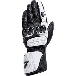 Dainese - Impeto Gloves, Leather Motorbike Gloves with Knuckle Protectors, Touchscreen Compatibility, Unisex Motorcycle Gloves, for Men or Women, Black/White, S