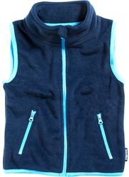 Playshoes Uniseks fleece vest voor kinderen, kleurrijk afgezet vest, Marine 11,