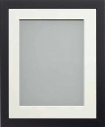 Frame Company Allington Black Photo Frame with Off-White Mount, A2 for A3, fitted with perspex