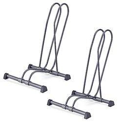 Delta Cycle - Supporto singolo per bicicletta, regolabile, senza attrezzi, per mountain bike, pneumatici grassi, bici da strada, autoportante, per garage e parcheggio, confezione da 2